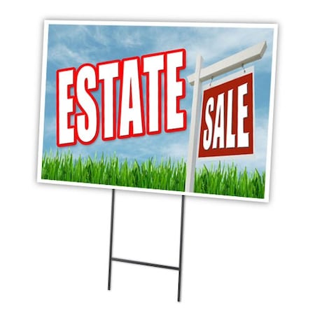 Signmission Estate Sale Yard Sign & Stake outdoor plastic coroplast window, C-1216 Estate Sale C-1216 Estate Sale